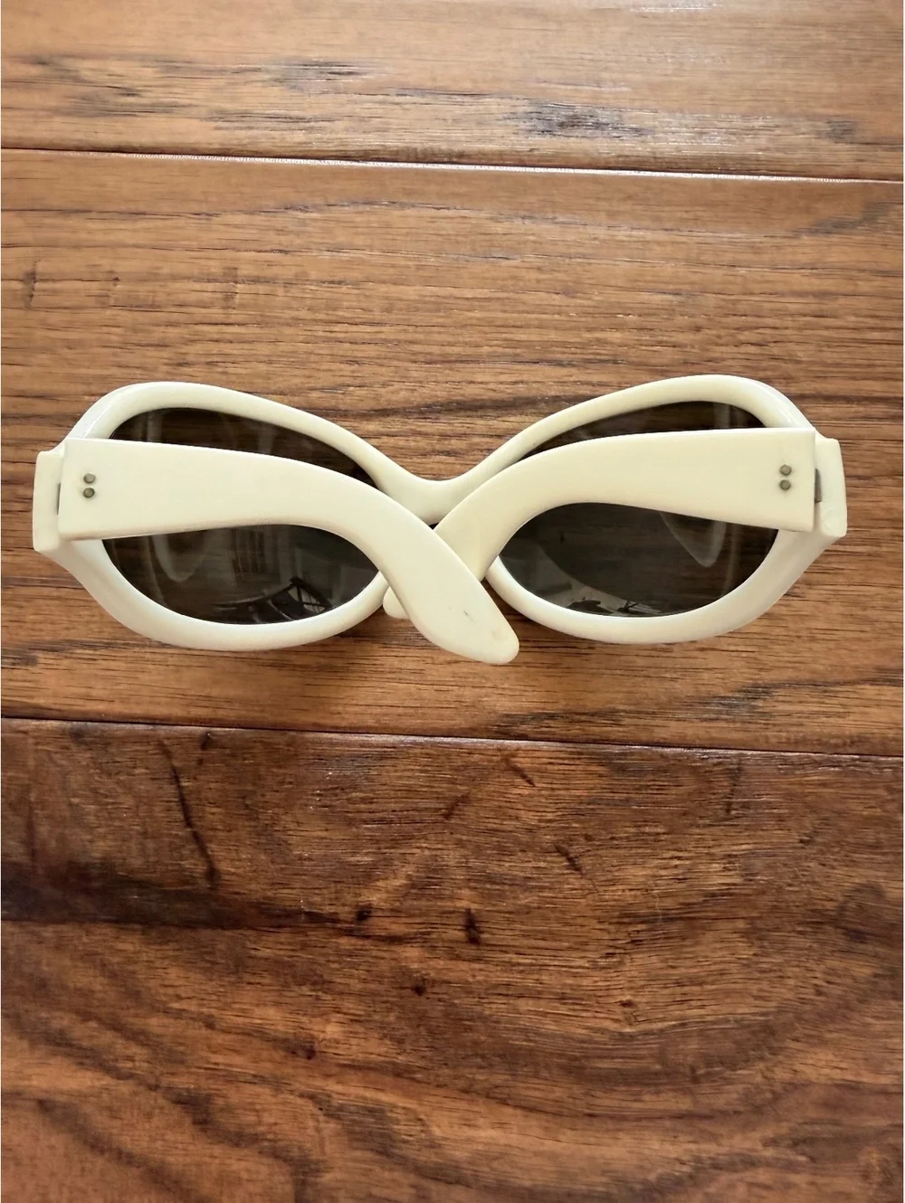 Vintage Cream Oversized Women's Sunglasses from Italy
